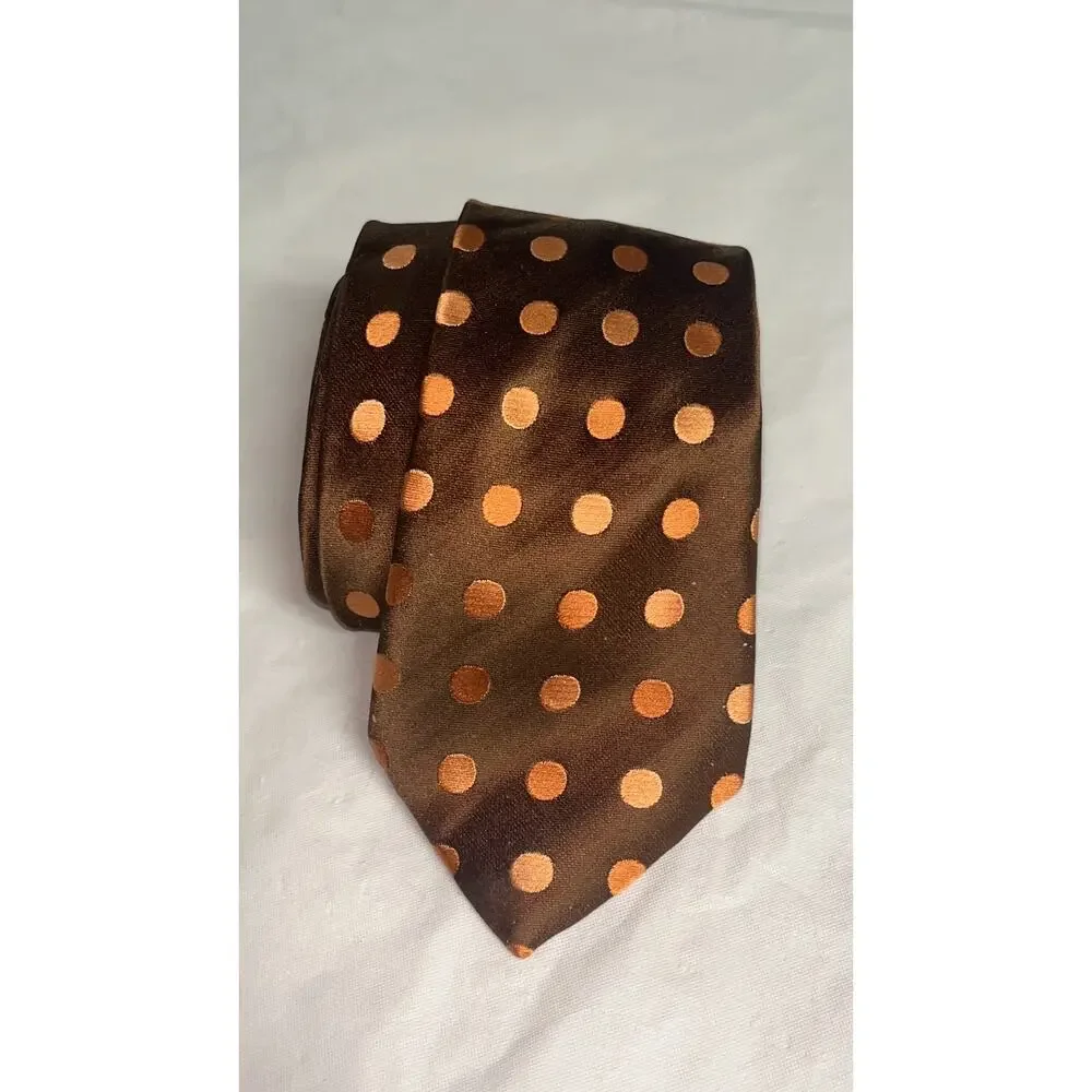 BCBG / Attitude  Men's 100% Silk Tie Necktie  - Hand Made - Brown / Copper
